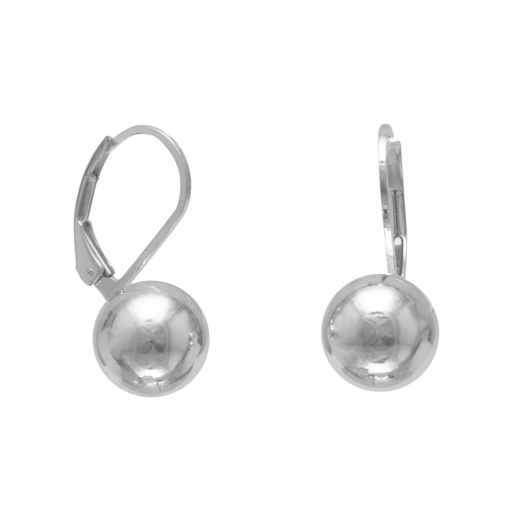 10mm Ball Lever Back Earrings