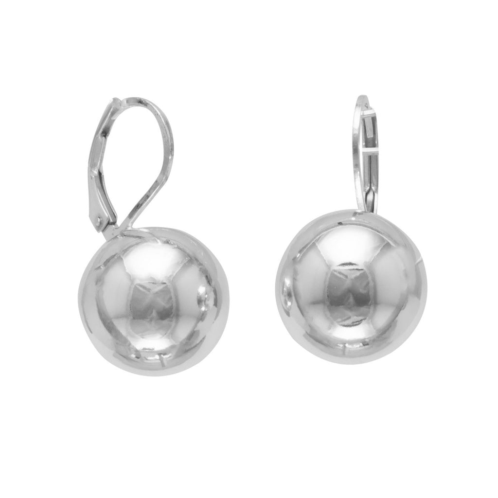 14mm Ball Lever Back Earrings