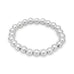 7" 8mm Silver Bead Stretch Bracelet