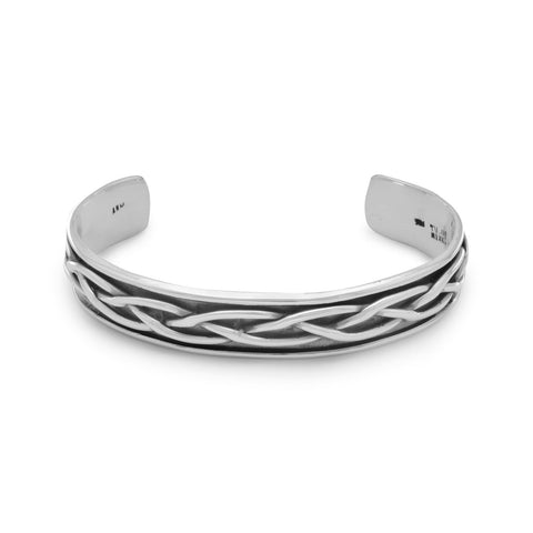 Oxidized Braided Men's Cuff Bracelet