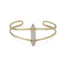 14 Karat Gold Plated Split Cuff with Spike Pencil Cut Gray Moonstone