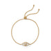 14 Karat Gold Plated CZ Evil Eye Friendship Bolo Bracelet