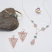 Sterling Silver Aquamarine and Rose Quartz Drop Necklace - Matador Diamond