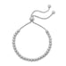 Rhodium Plated Round Bead Bolo Bracelet