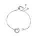 Rhodium Plated Adjustable Circle Hinge Charm Capable Bolo Bracelet - Matador Diamond