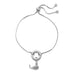 Rhodium Plated Adjustable Circle Hinge Charm Capable Bolo Bracelet - Matador Diamond