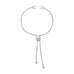 Rhodium Plated Adaptable Round Box Chain Bolo Bracelet