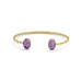 14 Karat Gold Plated Rough Cut Amethyst Cuff