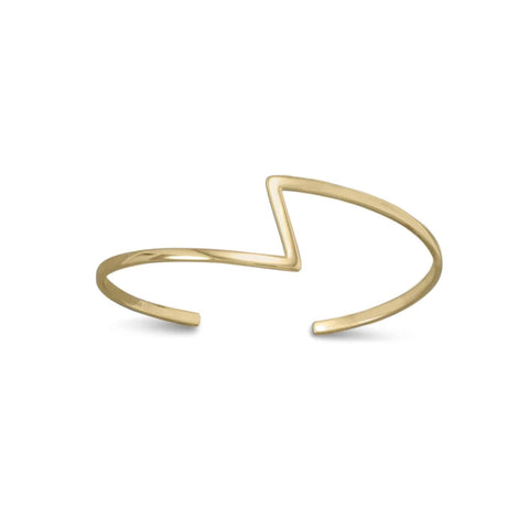 14 Karat Gold Plated Zig Zag Cuff