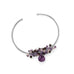 Plum Perfect! Rhodium Plated Multi Stone Beaded Cuff Bracelet - Matador Diamond