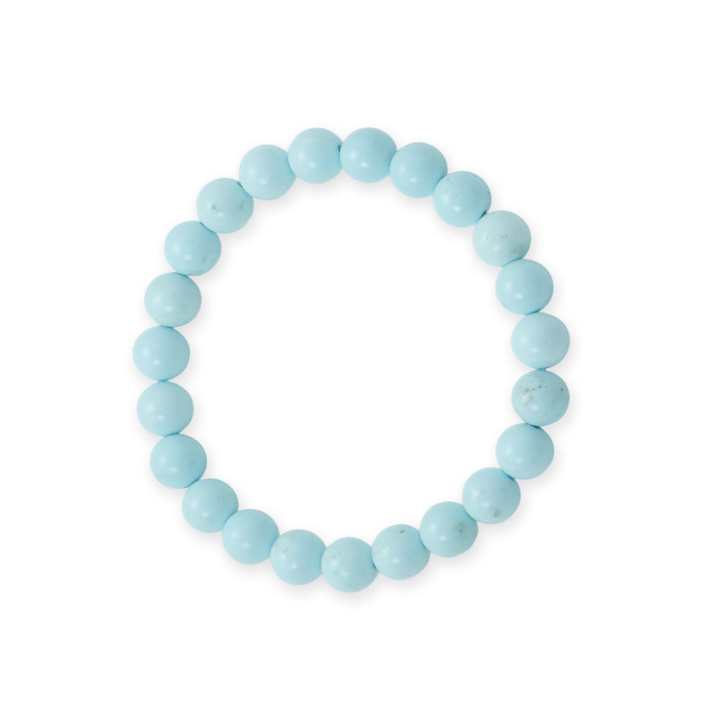 8mm Round Sky Blue Magnesite Stretch Bracelet