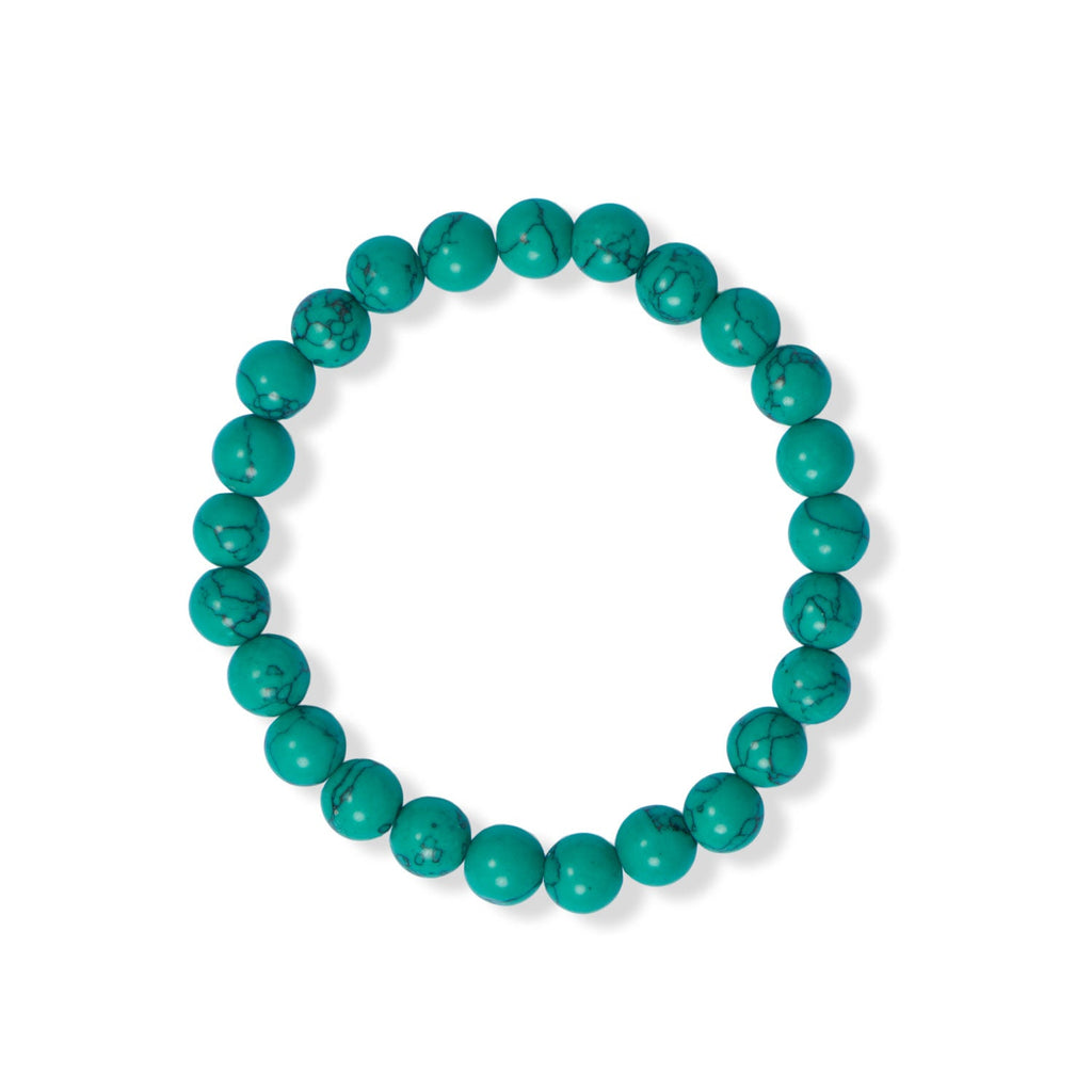 8mm Round Green Howlite Stretch Bracelet