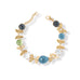 6.5" + 1" Lovely Leaves! 14 Karat Gold Plated Multi Stone Bracelet