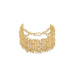 8" 14 Karat Gold Plated Stacked Textured Bar Bracelet