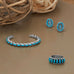 Handmade Junior's Oval Turquoise Cuff Bracelet