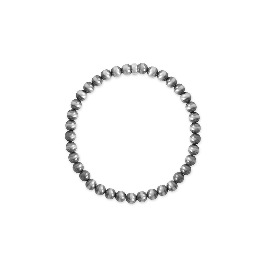 5mm Oxidized Bead Stretch Bracelet