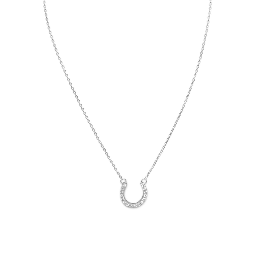 16" CZ Horseshoe Necklace