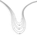 16"+2" Extension Rhodium Plated Multistrand Graduated Necklace with CZs