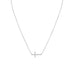 16" + 2" Rhodium Plated CZ Sideways Cross Necklace