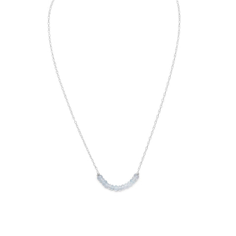 Faceted Aquamarine Bead Necklace - March Birthstone