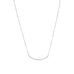 18" + 2" Rhodium Plated Curved CZ Bar Necklace