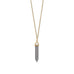 14 Karat Gold Plated Spike Pencil Cut Gray Moonstone Necklace