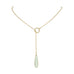 14 Karat Gold Plated Lariat Necklace with Chalcedony Drop