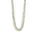 Triple Strand 14 Karat Gold Plated Multistone Necklace