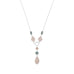 Sterling Silver Aquamarine and Rose Quartz Drop Necklace