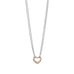 Two Tone Double Strand Open Heart Necklace