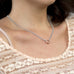 Two Tone Double Strand Open Heart Necklace - Matador Diamond