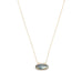 14/20 Gold Filled Labradorite Ellipse and CZ Edge Slide Necklace