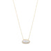 14/20 Gold Filled Rainbow Moonstone Ellipse with CZ Edge Slide Necklace