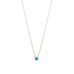 14 Karat Gold Plated Mini Synthetic Blue Opal Necklace