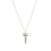 14 Karat Gold Plated Pencil Cut Gray Moonstone Drop Necklace