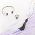 14 Karat Gold Plated Amethyst and Labradorite Tassel Necklace - Matador Diamond