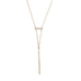 14 Karat Gold Plated Bar Necklace with Y Drop