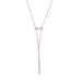 14 Karat Rose Gold Plated Bar Necklace with Y Drop