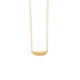 18 Karat Gold Plated Sideways CZ Feather Necklace