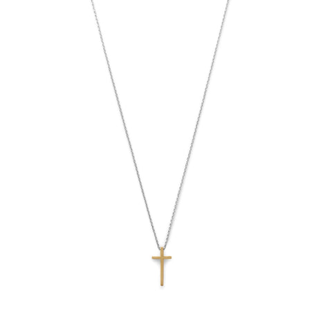 Two Tone Cross Necklace