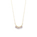 14 Karat Gold Plated Curved Bar Amethyst Drop Necklace