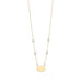 16" Gold Plated Engravable Necklace with White Cultured Freshwater Pearls