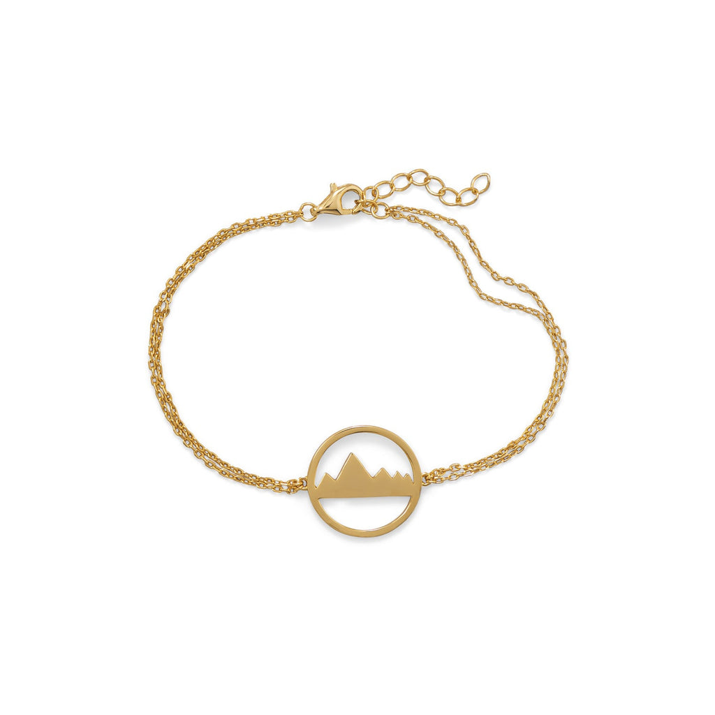 Peak of Fashion! 6.5"+1 Gold Plated Mountain Range Bracelet