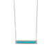 16"+2 Rhodium Plated Turquoise Bar Necklace