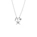 16" Rhodium Plated Starfish and Shells Charm Necklace