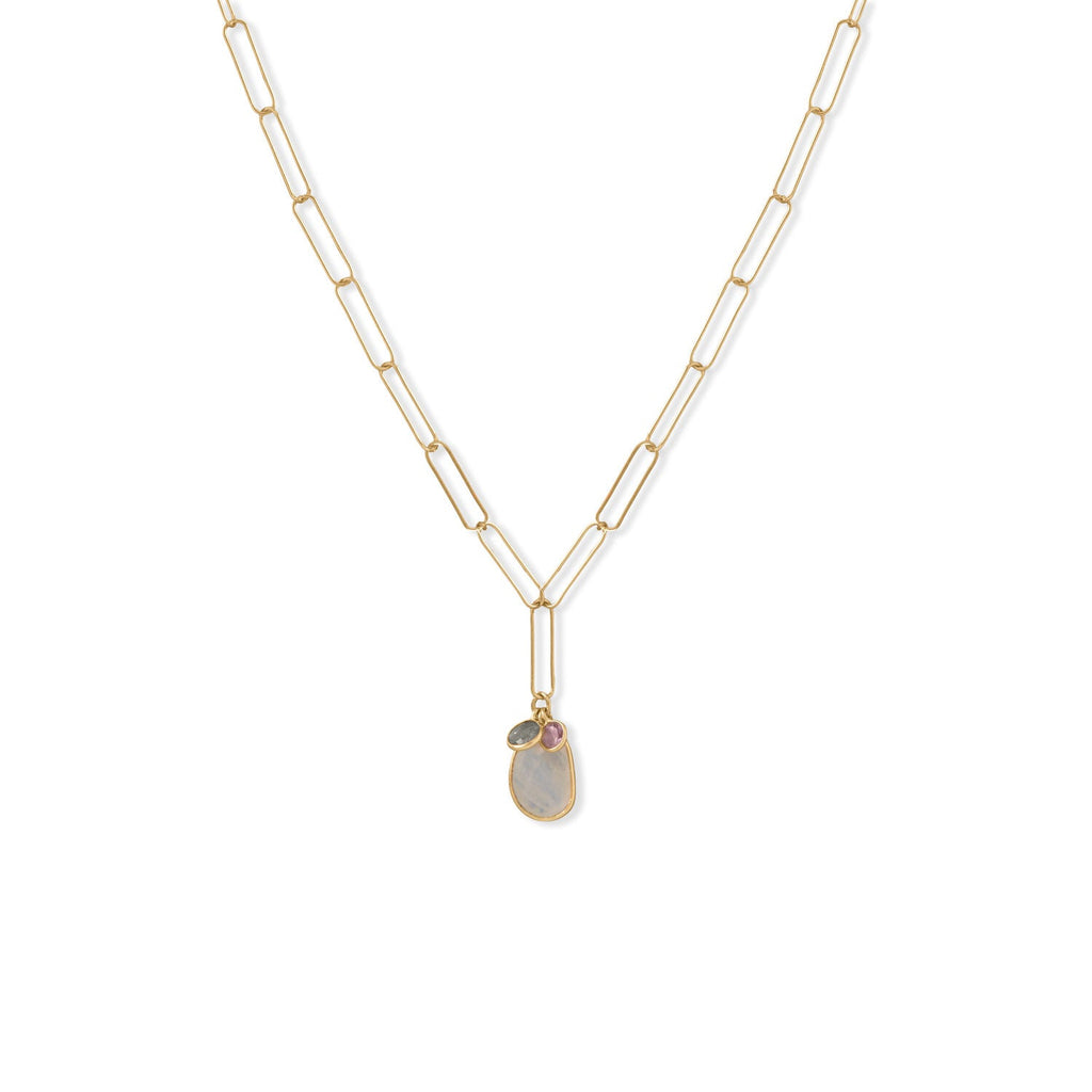 20" 14 Karat Gold Plated Charm Drop Necklace