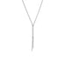 26" + 2" Rhodium Plated Long CZ Drop Lariat Necklace