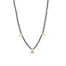 16" + 2" 14 Karat Gold Plated Charm and Black Spinel Necklace