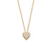 16" + 2" 14 Karat Gold Plated Pave CZ Heart "MOM" Necklace