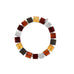 7" Textured Square Disk, Multi Color Amber and Black Oak Stretch Bracelet